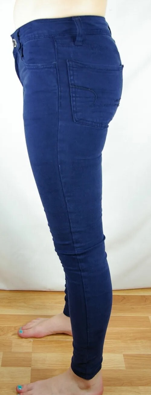 American Eagle Super Stretch Solid Navy Blue Jegg… - image 14