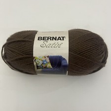 Bernat Satin Yarn Roll Brown 100 Acrylic 200 Yards Knitting