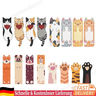 4Pcs Cat Diamond Bookmark Art Projects Diamond Art Bookmark for Reading Day Gift