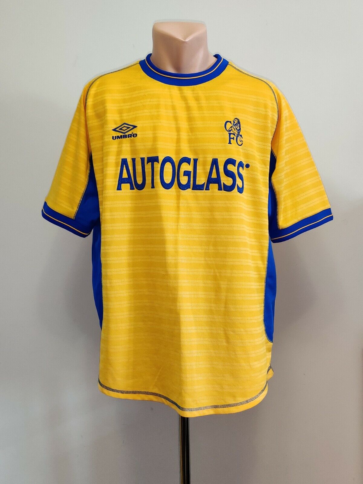 Football shirt soccer FC Chelsea Blues Away 2000/2001 Umbro jersey Yellow  Mens L