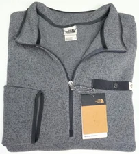 The North Face 1/4 Zip Jacket Long Sleeve Standard Fit Gray Heather $89