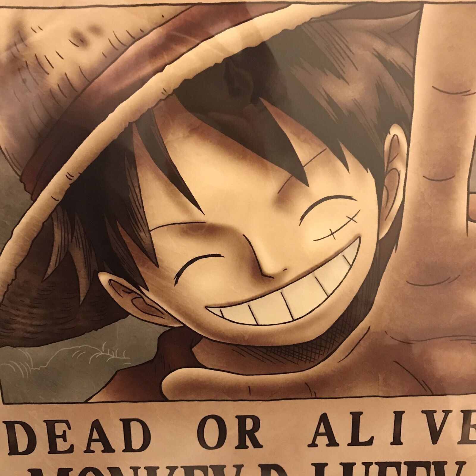 ONE PIECE LUFFY WANTED POSTER OFFICIAL Mugiwara Store Tokyo Limited 42x30cm  NEW