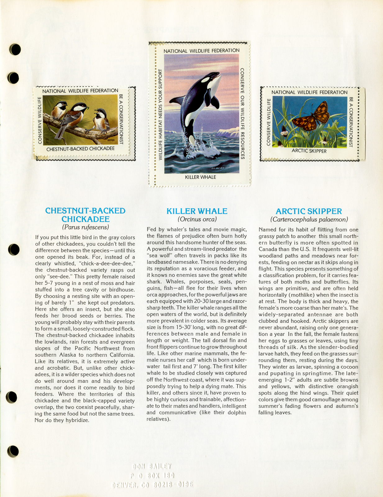 US 1979 Wildlife Conservation Stamp Album