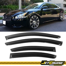 Fits 09-15 Nissan Maxima Slim Style Acrylic Tape On Window Visors 4Pc Set