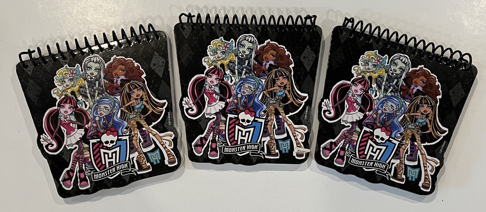Monster High Dolls Spiral Bound Memo Pad - Lot Of 3 - 4.5” x 4.5” - 2013