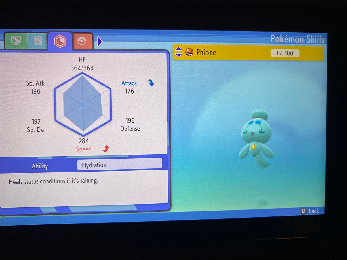 Pokemon Brilliant Diamond and Shining Pearl Manaphy and Shiny Phione Bundle  6IV