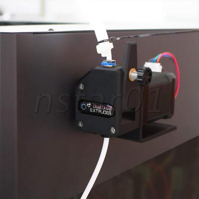 Dual Drive Nylon 3D Printer Extruder Part Replacement for Prusa I3 with Bracket