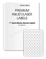 6,300 labels (100 sheets) 1” inch Circle Round White Glossy Finish