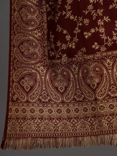 Chal clásico cachemira Jamawar India marrón beige Jamavar envoltura estilo pashmina - Imagen 7 de 10