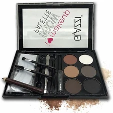6 Colors Eyebrow Powder Palette Eyebrow Pen Brush Tweezers Eye Brow Stencil Set