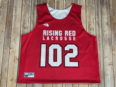 Rising Red Lacrosse Jersey Polyester Size Large White Red Reversible