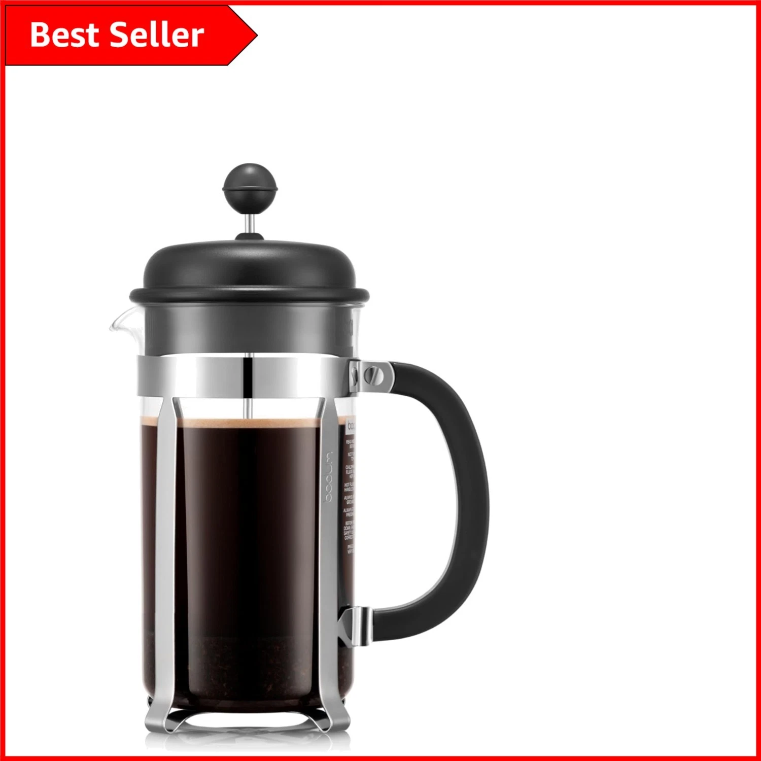 8-Cup Cafetiere with Stainless Steel Filter - BPA-Free & Dishwasher Safe