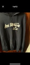 Levi Strauss Co. Black Cotton Fleece Hoodie, Hooded, Logo, Pockets