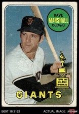 1969 Topps #464 Dave Marshall Yellow Name Giants COMMON VARIATION ASR 1.5 - FAIR