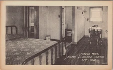 Interior View Conoco Motel Ames Iowa, STORY COUNTY, B & W Vintage Postcard