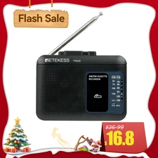 Retekess TR606 Cassette Player,Portable AM FM Radio Recordable,AUX/Mic For Gift