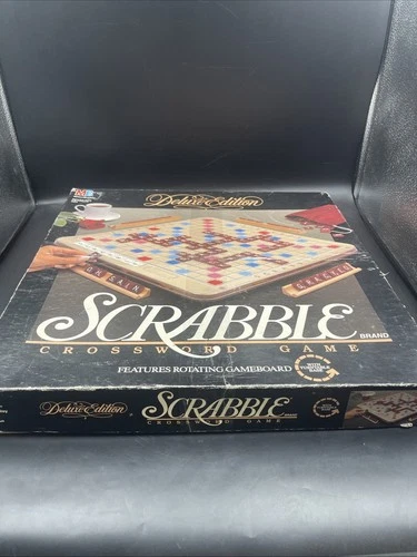 Vintage Scrabble Deluxe Edition Crossword Game Milton Bradley 1989 Complete