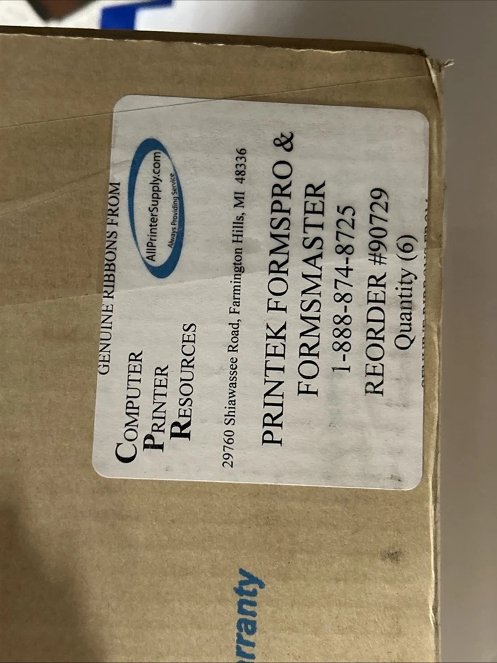 Printek FormsPro Ribbon 90729 6 pack BRAND NEW SEALED Free Shipping - Image 3 of 3
