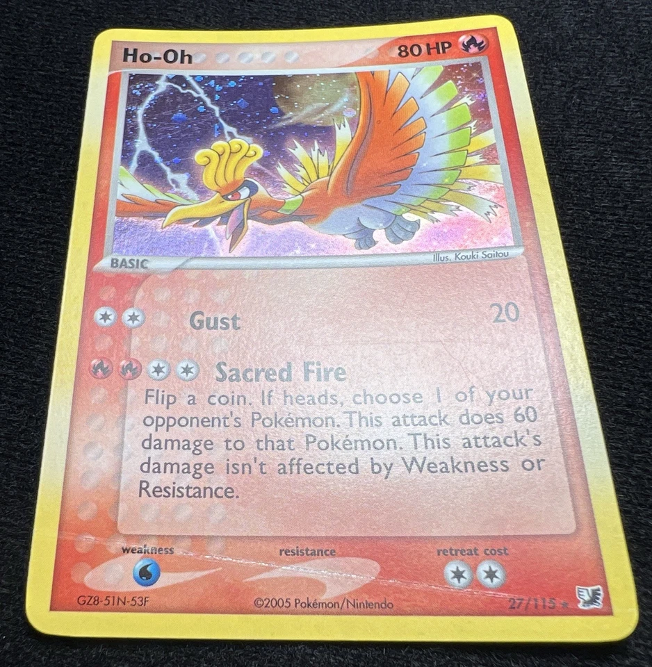 Ho-oh 27/115 Unseen Forces Holo w/ 💫 SWIRL - LP - Image 3 of 4