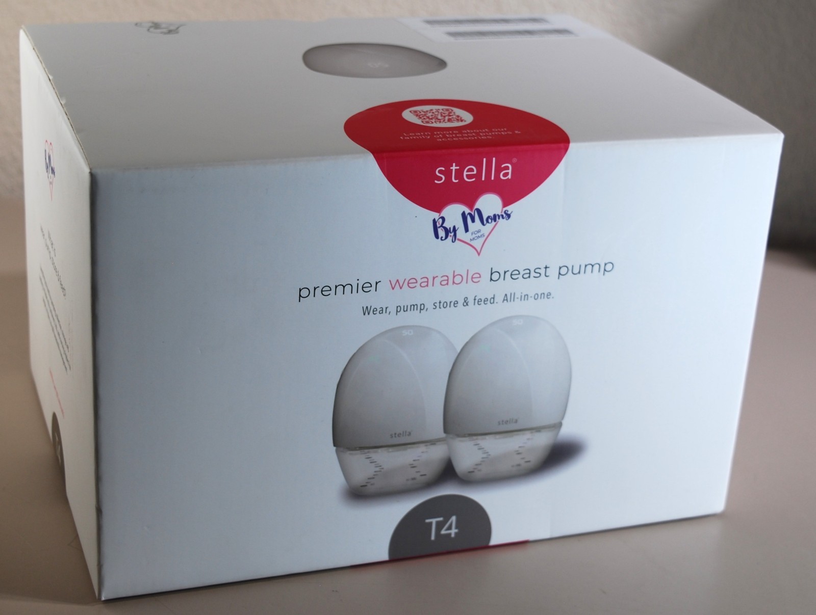 Stella (By Moms for Moms) T4 Premier Wearable BREAST PUMP Rechargeable Quiet NEW