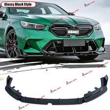 For 2025 Bmw G90 G99 M5 Gt Style Gloss Black Front Bumper Lip Splitter Spoiler