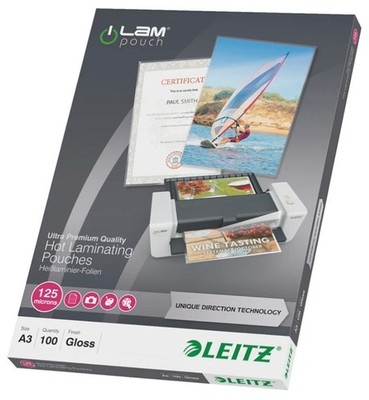 Leitz Laminierfolien A3 125 Mikron glänzend 100 Stück 7488