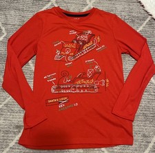Cat  Jack Youth Santa  s Sleigh T-Shirt Christmas Holiday Size L 12/14  1702