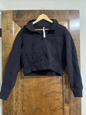 Lululemon Cropped Hoodie Zip Up Black Women  s Size 6 Back Vent Jacket