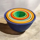FIESTAWARE: Beautiful Set of 7 Vtg Antique  Nesting Bowls Original Colors