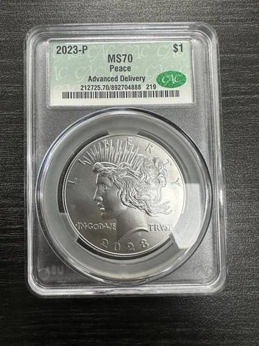 2023-P Silver Peace Dollar $1 Advanced Delivery CAC MS 70 .999 Silver -B10