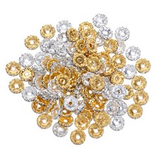 100 Pcs 12mm Spacers for Beaded Pens Rhinestone Spacer 12mm, Gold Silver