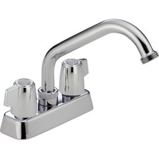 Peerless P299232 Laundry Faucet, 4 gpm, 2-Handle, Chrome Plated, Deck Mounting,