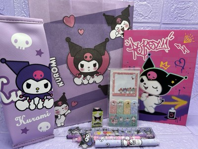KUROMI Sanrio Textmarker Federmäppchen Schreibwaren Geschenktüte Notizbuch Gummi
