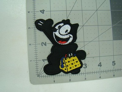 Felix the cat patch iron on patch Felix the cat holding bag gato topper safety