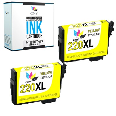 2PK CMYi Replacement 220XL Yellow Ink Cartridge Fits Epson Expression XP-424