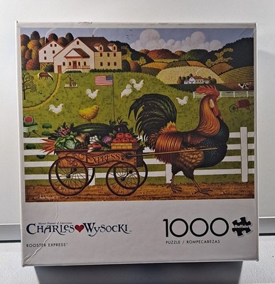 Charlsx Wysocki Rooster Express 1000 Piece Puzzle Buffalo Games