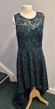 Apricot Green Sequinned  dress Size 16 CHARITY SALE