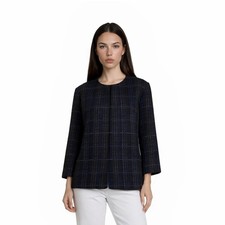 Alex Evenings Jacket Blazer Women's Size 1X Black Blue Glitter Open Evening Top