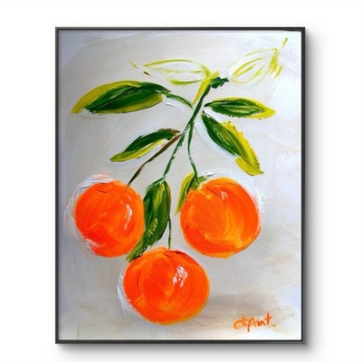 Original Art Oranges 11x14 Paper Expressionism Modern Pop Art Abstract Acrylic