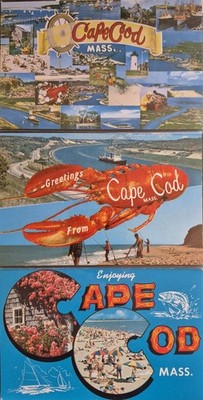 Cape Cod, MA  (3) Early Greeting Postcards