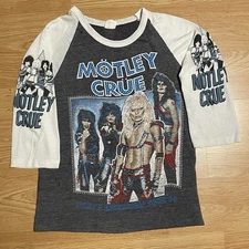 Vintage 1984 Motley Crue T Shirt Band Tee North America Tour Raglan Tommy Lee
