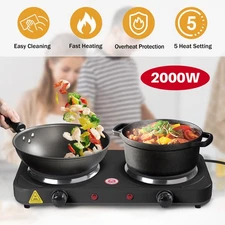 Portable Electric Hot Plate Stove Countertop Burner Cooker w/Overheat Protection