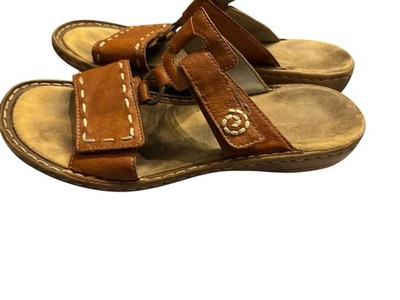 Rieker Womens Regina 85 Slip on Sandals Slides Comfort Brown 41 10 Stitching