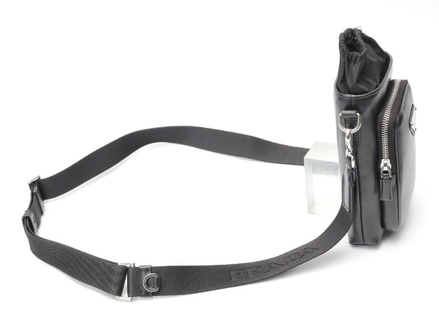Prada Leather Smartphone Case Shoulder Pouch Black Used From Japan thumbnail 2