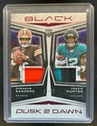 2025 Panini Black Shedeur Sanders Travis Hunter Dusk 2 Dawn RC Patch Ruby #7/25