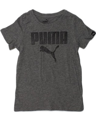 Puma Mädchen Grafik T-Shirt Oberteil 5-6 Jahre Grau Baumwolle AP09
