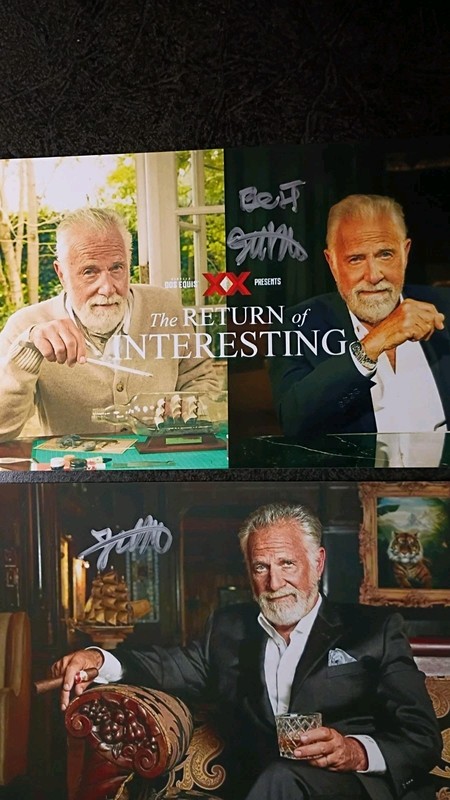 JONATHAN GOLDSMITH 2 Hand Signed Autograph PHOTO S  - WESTERN ACTOR & DOS EQUIS