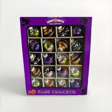 Christopher Radko 20 Halloween Shiny Brite Glass Ornament Cats Bats Stripe New