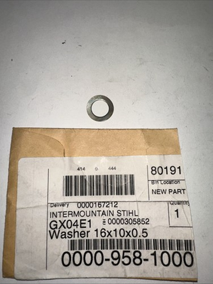 #ad Stihl 0000 958 1000 Washer 16x10x0.5 $1.00