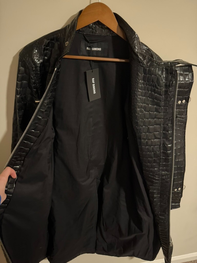 Raf Simons SS18 Croc Embossed Slim Fit Coat Black Size 50 | eBay
